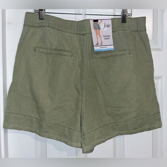 Joie Women's Pleated Short - Size Large - Faded Cactus Cotton/Linen blend - Picture 3 of 6